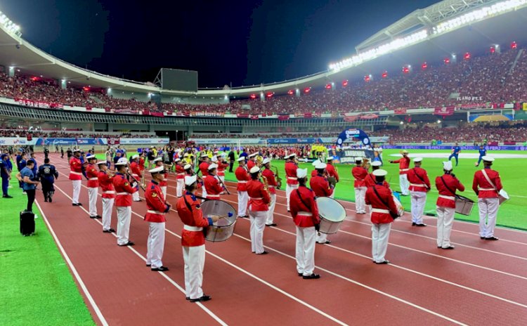 Banda de Música do Comando do 4ºDistrito Naval realiza apresentação no jogo entre Flamengo e Sampaio Corrêa-RJ pelo Campeonato Carioca