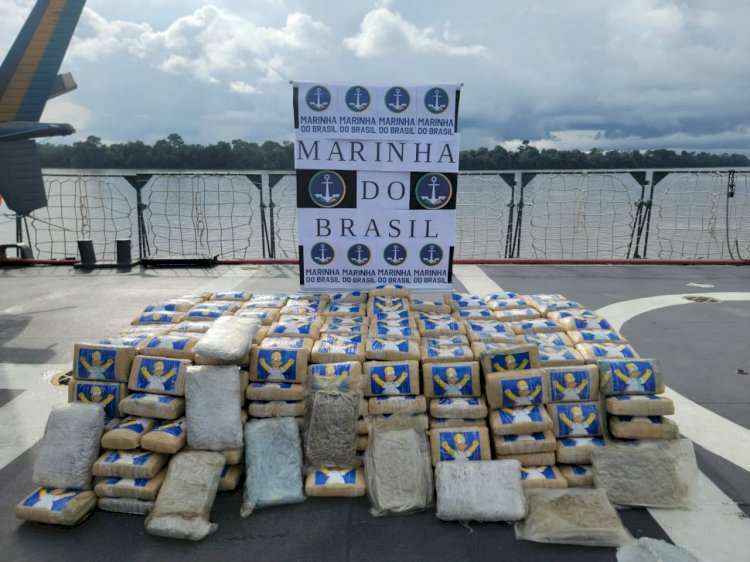 Marinha apreende mais de uma tonelada de drogas durante Patrulha no rio Içá (AM)