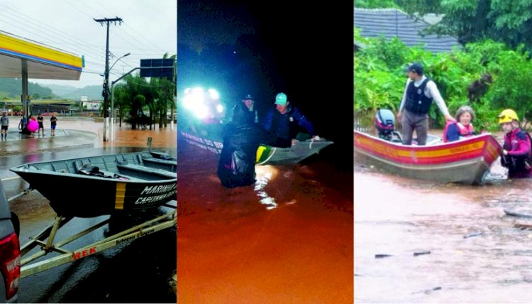 Marinha auxilia população atingida por fortes chuvas no RS